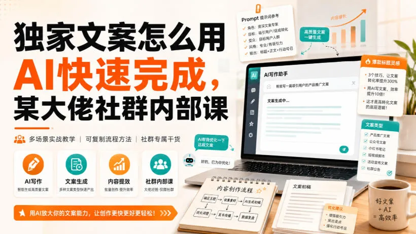 独家文案怎么用AI快速完成，某大佬社群内部课-梦帆创业网