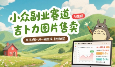 小众副业赛道 吉卜力图片售卖 单日2张+ AI一键生成【附教程】-梦帆创业网