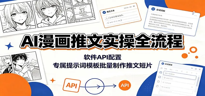 AI漫画推文实操全流程：软件API配置，专属提示词模板批量制作推文短片-梦帆创业网