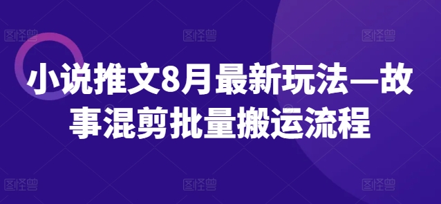 小说推文8月最新玩法—故事混剪批量搬运流程-梦帆创业网