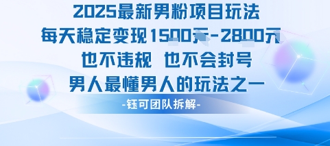 2025最新男粉项目玩法每天变现1k+也不违规也不会封号男人最懂男人的玩法-梦帆创业网