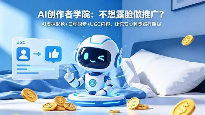 (18599期)AI创作者学院:不想露脸做推广?AI虚拟形象+口型同步+UGC内容,让你安心睡觉照样赚钱 (18599期)AI创作者学院:不想露脸做推广?AI虚拟形象+口型同步+UGC内容,让你安心睡觉照样赚钱