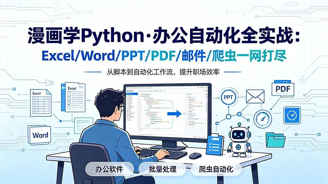 （19270期）漫画学Python·办公自动化全实战：Excel/Word/PPT/PDF/邮件/爬虫一网打尽-梦帆创业网