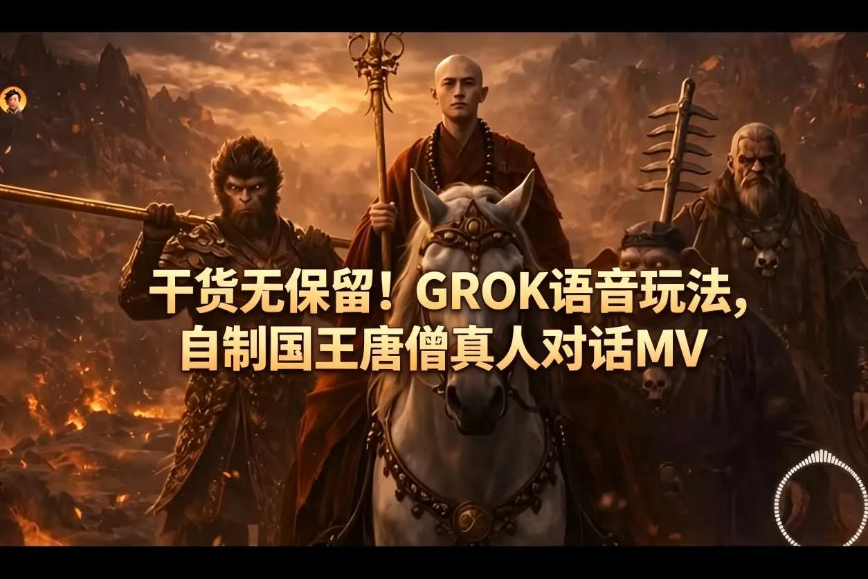 干货无保留！GROK语音玩法，自制国王唐僧真人对话MV-梦帆创业网