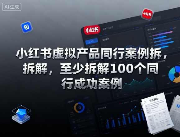 小红书虚拟产品同行案例拆解，至少拆解100个同行成功案例-梦帆创业网