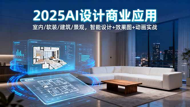 （16052期）2025AI设计商业应用：室内/软装/建筑/景观，智能设计+效果图+动画实战-梦帆创业网