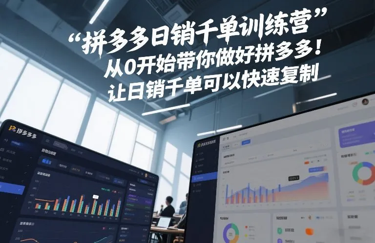 拼多多日销千单训练营，从0开始带你做好拼多多，让日销千单可以快速复制(更新26年3月)-梦帆创业网