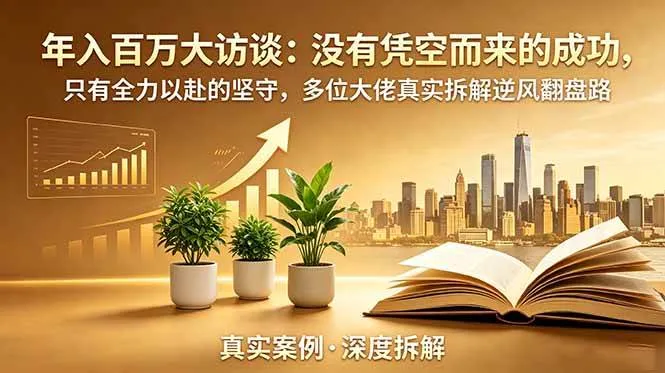 （19099期）年入百万大访谈-更新：没有凭空而来的成功，只有全力以赴的坚守，多位大佬真实拆解逆风翻盘路-梦帆创业网