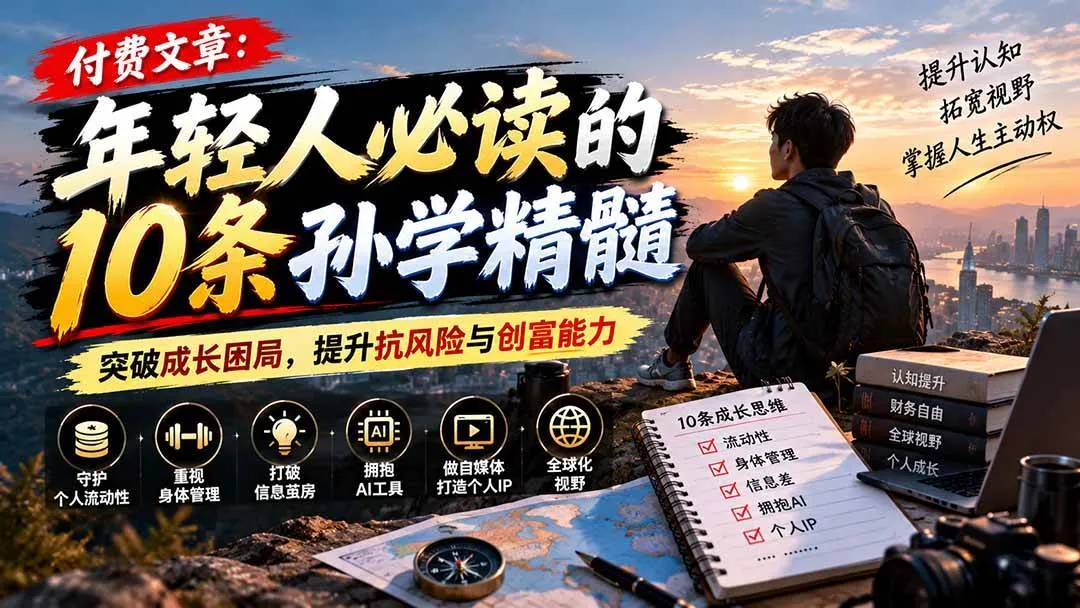 (21112期)付费文章:年轻人必读的10条孙学精髓,突破成长困局,提升抗风险与创富能力 (21112期)付费文章:年轻人必读的10条孙学精髓,突破成长困局,提升抗风险与创富能力