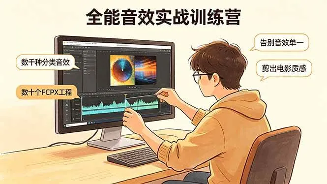 （18287期）全能音效实战训练营：数千种分类音效+数十个FCPX工程，告别音效单一，剪出电影质感-梦帆创业网