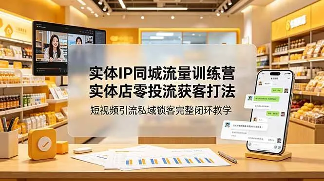 （18999期）实体IP同城流量训练营：实体店零投流获客打法，短视频引流私域锁客完整闭环教学-梦帆创业网