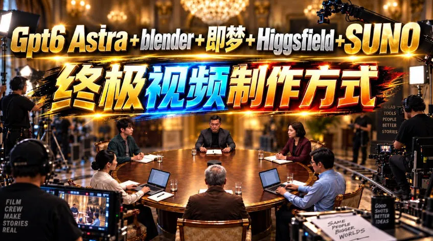 GPT-6 Astra+Blender+即梦+Higgsfield+Suno=终极视频制作方式！-梦帆创业网