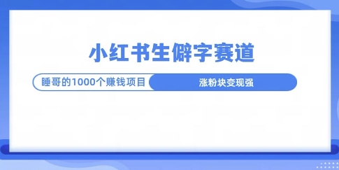 小红书生僻字玩法，快速涨分变现详解-梦帆创业网
