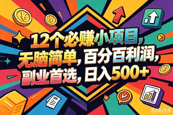 （18291期）12个必赚钱的小项目，百分百赚米，无脑简单，副业首选，日入600+-梦帆创业网