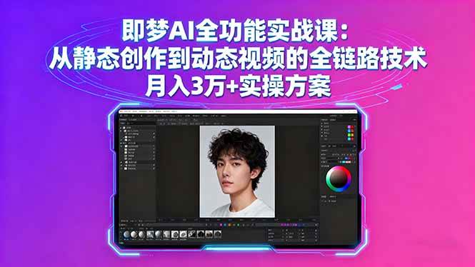 （16053期）即梦AI全功能实战课：从静态创作到动态视频的全链路技术 月入3万+实操方案-梦帆创业网