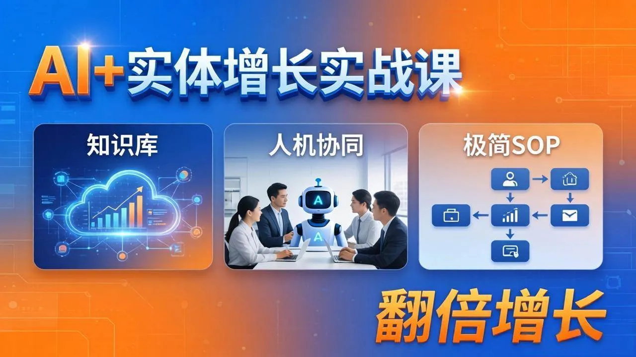 （18140期） AI+实体增长实战课：知识库+人机协同+极简SOP，助力实体业务翻倍增长-梦帆创业网
