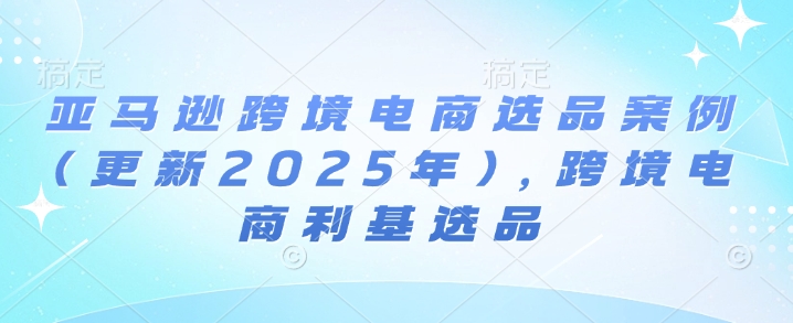 亚马逊跨境电商选品案例(更新2025年)，跨境电商利基选品-梦帆创业网