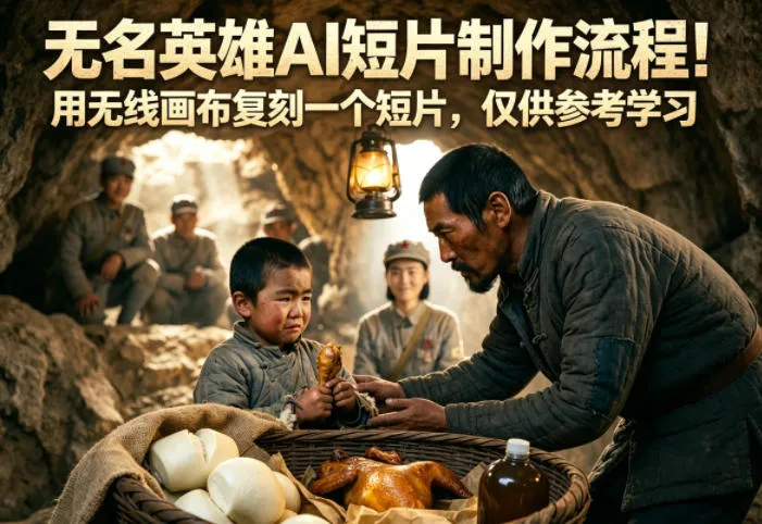 无名英雄AI短片制作流程！用无线画布复刻一个短片，仅供参考学习-梦帆创业网