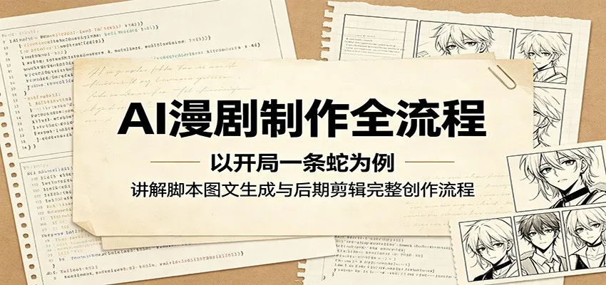 AI漫剧制作全流程：以开局一条蛇为例，讲解脚本图文生成与后期剪辑完整创作流程-梦帆创业网