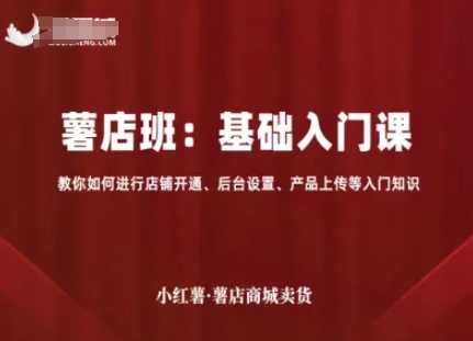 小红薯薯店商城卖货，基础入门课，教你如何进行店铺开通、后台设置、产品上传等入门知识-梦帆创业网