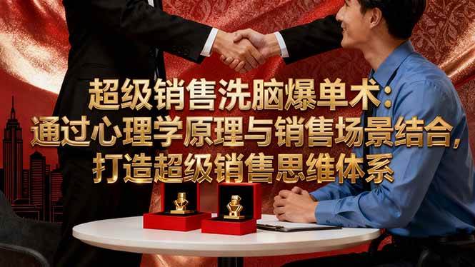 （16370期）超级销售洗脑爆单术：通过心理学原理与销售场景结合,打造超级销售思维体系-梦帆创业网