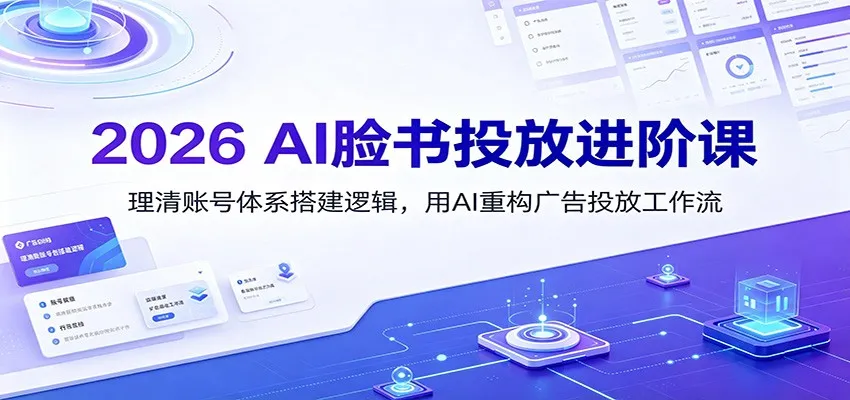 2026 AI脸书投放进阶课：理清账号体系搭建逻辑，用AI重构广告投放工作流（更新）-梦帆创业网