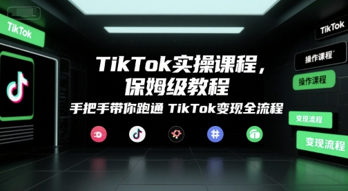 TikTok实操课程，保姆级教程，手把手带你跑通TikTok变现全流程-梦帆创业网
