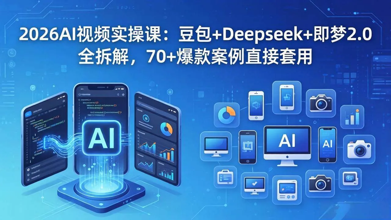 （18263期）2026AI视频实操课：豆包+Deepseek+即梦2.0全拆解，70+爆款案例直接套用-梦帆创业网