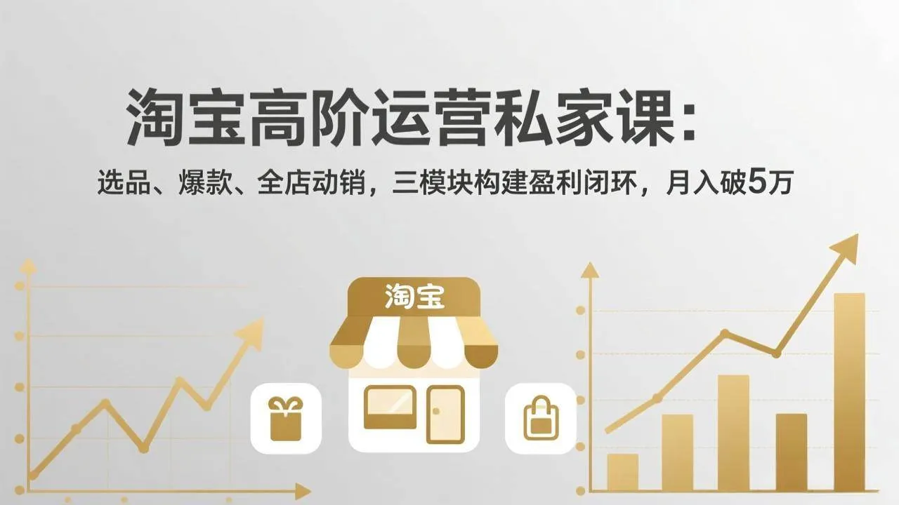 （17904期）淘宝高阶运营私家课（更新26年4月）：选品、爆款、全店动销，三模块构建盈利闭环，月入破5万-梦帆创业网