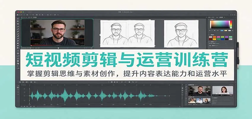 短视频剪辑与运营训练营：掌握剪辑思维与素材创作，提升内容表达能力和运营水平-梦帆创业网