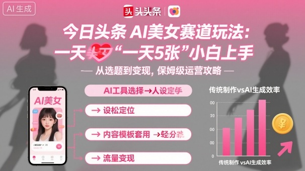 今日头条AI美女赛道玩法，一天轻松5张，小白轻松上手-梦帆创业网