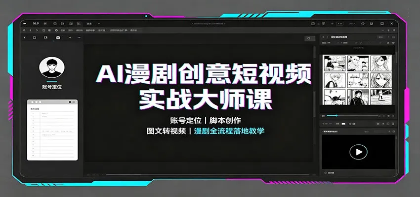 AI漫剧创意短视频实战大师课:账号定位脚本创作,图文转视频,漫剧全流程落地教学 AI漫剧创意短视频实战大师课:账号定位脚本创作,图文转视频,漫剧全流程落地教学