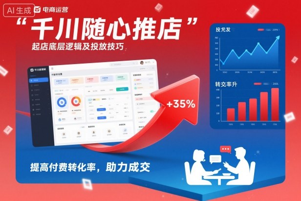 千川随心推起店底层逻辑及投放技巧，提高付费转化率，助力成交-梦帆创业网