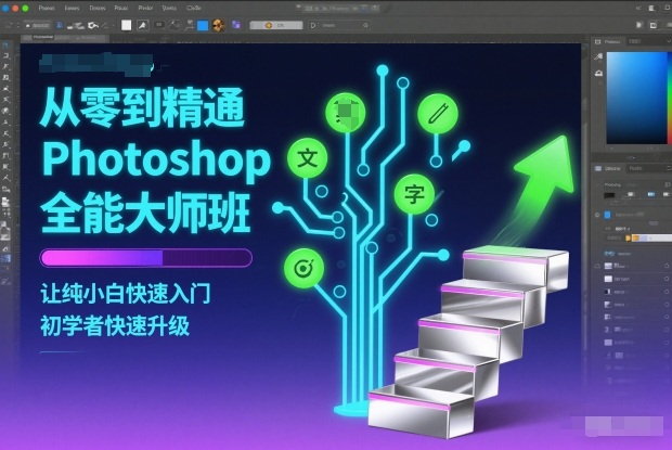从零到精通Photoshop全能大师班,让纯小白快速入门,初学者快速升级 从零到精通Photoshop全能大师班,让纯小白快速入门,初学者快速升级
