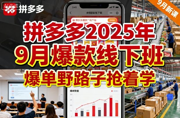拼多多2025年9月爆款线下班，爆单野路子抢着学-梦帆创业网