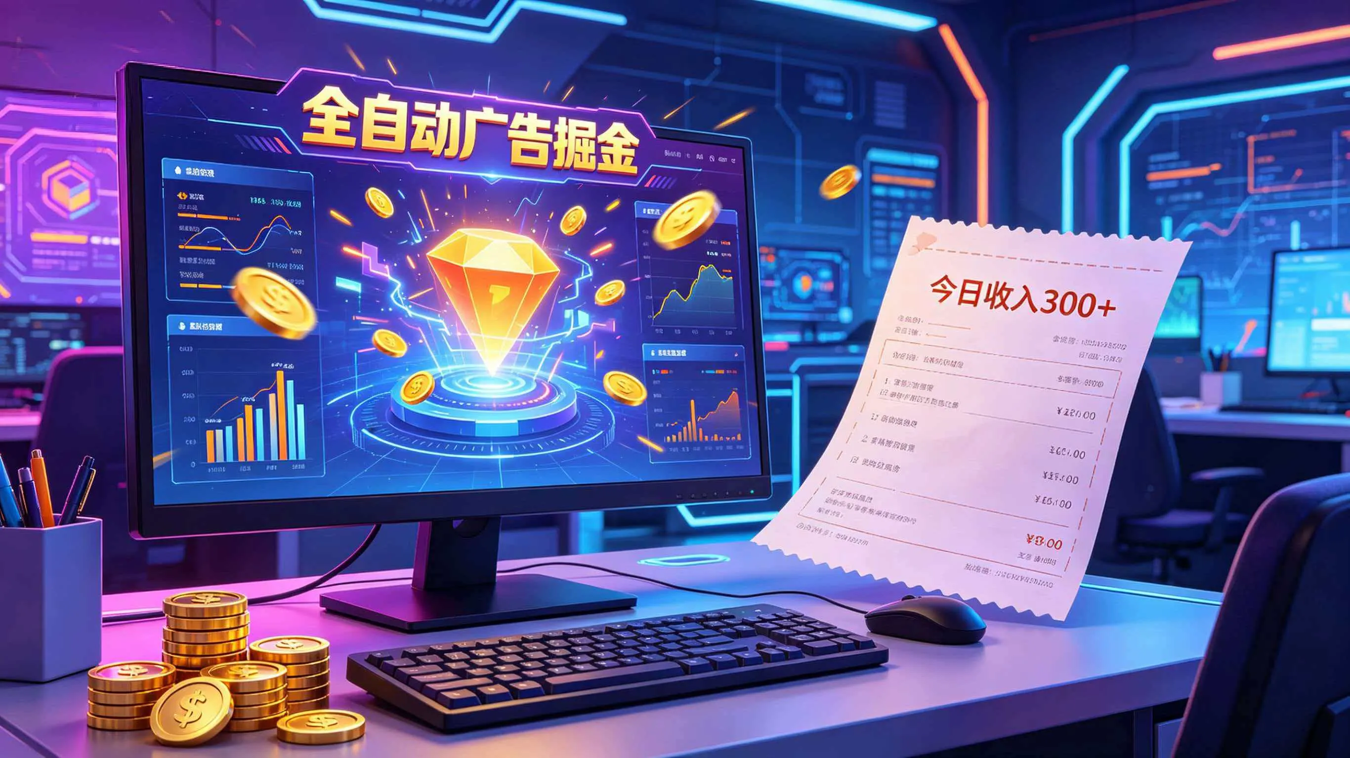 全自动广告掘金，日入300+。全程Ai自动化运行，解放双手，时间自由。收益稳定-梦帆创业网