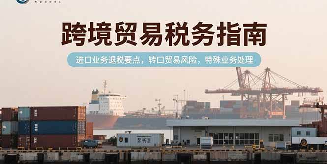 （15381期）跨境贸易税务指南，进口业务退税要点，转口贸易风险，特殊业务处理-梦帆创业网