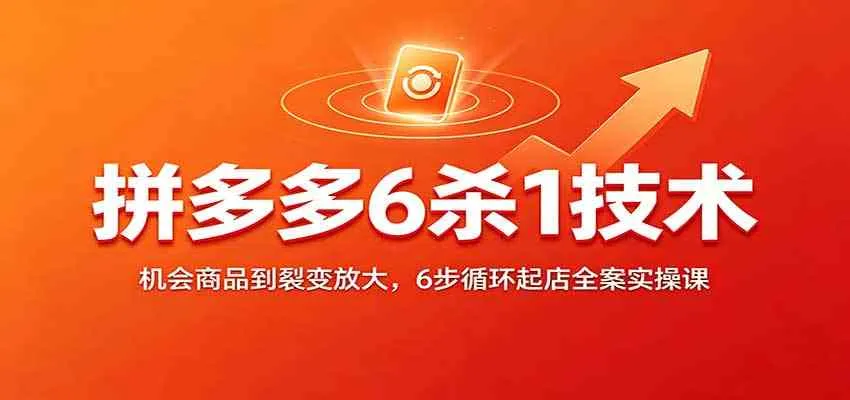拼多多6杀1技术:机会商品到裂变放大,6步循环起店全案实操课 拼多多6杀1技术:机会商品到裂变放大,6步循环起店全案实操课