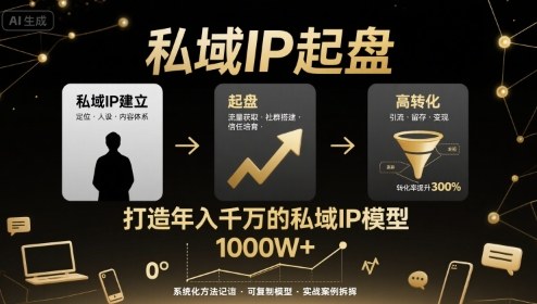 私域IP起盘，私域ip建立、起盘、高转化，打造年入千万的私域ip模型-梦帆创业网