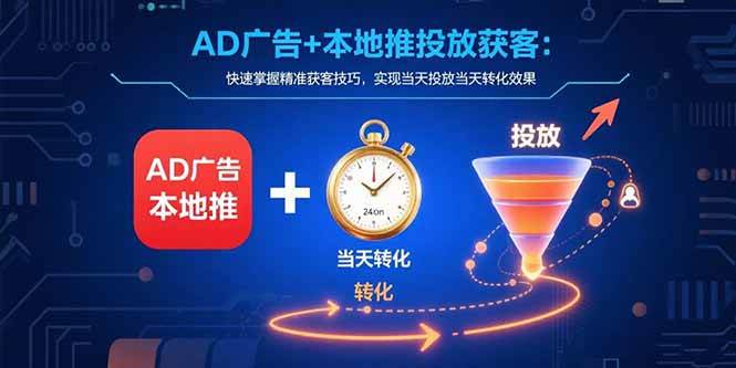 （15637期）AD广告+本地推投放获客：快速掌握精准获客技巧，实现当天投放当天转化效果-梦帆创业网