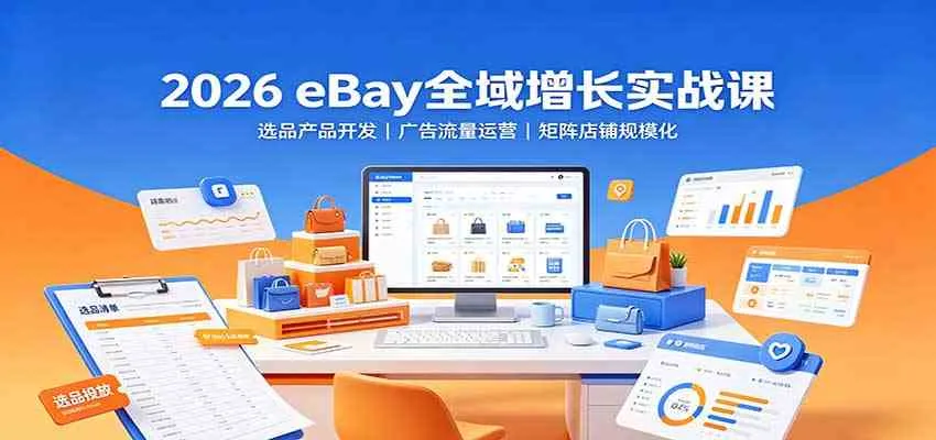 2026 eBay全域增长实战课:选品产品开发,广告流量运营,矩阵店铺规模化 2026 eBay全域增长实战课:选品产品开发,广告流量运营,矩阵店铺规模化