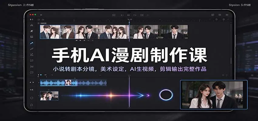 手机AI漫剧制作课：小说转剧本分镜，美术设定，AI生视频，剪辑输出完整作品-梦帆创业网