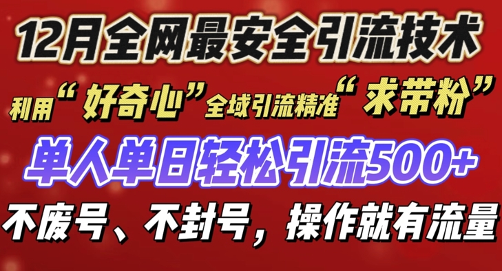 12 月份全网最安全引流创业粉技术来袭，不封号不废号，有操作就有流量【揭秘】-梦帆创业网