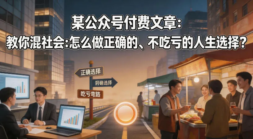 某公众号付费文章：教你混社会：怎么做正确的、不吃亏的人生选择？-梦帆创业网