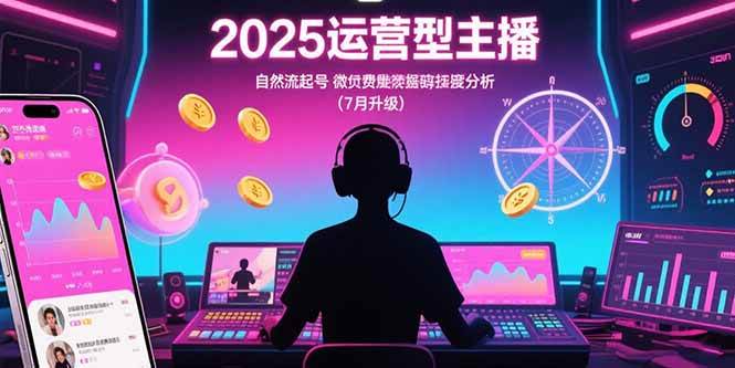 （15508期）2025运营型主播：自然流起号，微付费投放技巧，罗盘数据深度解析(7月更新)-梦帆创业网