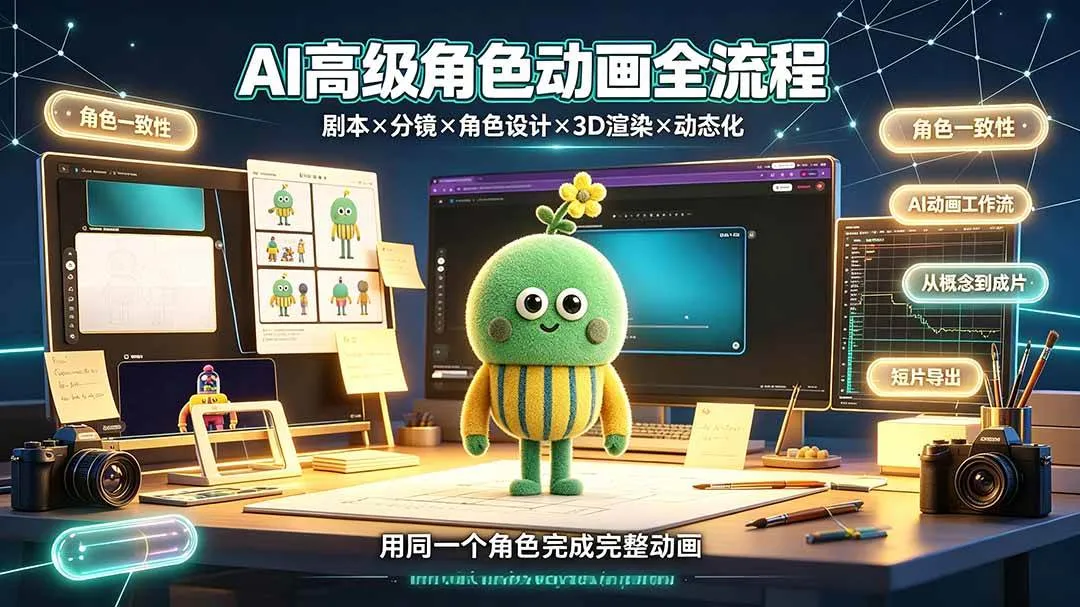 （19304期）AI高级角色动画全流程：剧本×分镜×角色设计×3D渲染×动态化，从概念到成片一站式教学-梦帆创业网