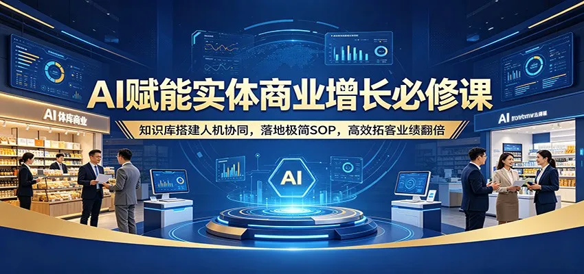 AI赋能实体商业增长必修课：知识库搭建人机协同，落地极简SOP，高效拓客业绩翻倍-梦帆创业网