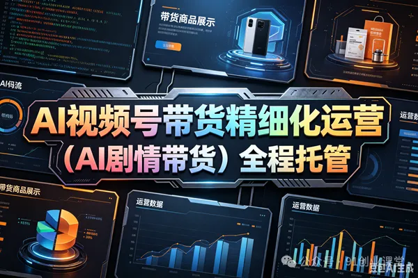 (AI剧情带货)视频号精细化代运营,历时两个月研究测试的新玩法,社裙免费参加-梦帆创业网
