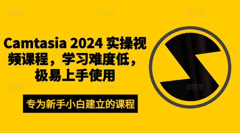 Camtasia 2024 实操视频课程，学习难度低，极易上手使用-梦帆创业网