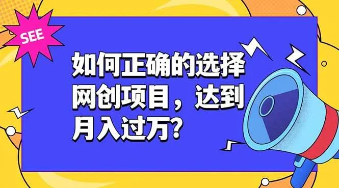（19176期）如何正确的选择网创项目，达到月入过万？，本课程教你正确选择项目。-梦帆创业网